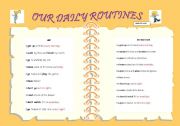 English Worksheet: PRESENT SIMPLE / DAILY ROUTINES