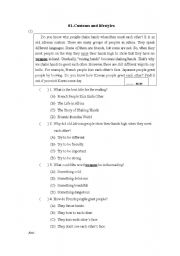 English Worksheet: reading 