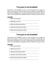 English Worksheet: Reading