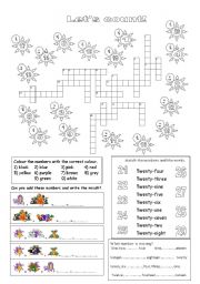 English Worksheet: Numbers from 1 to 29