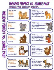 English Worksheet: PRESSENT PERFECT VS. SIMPLE PAST