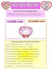 English Worksheet: HOW MUCH/ HOW MANY