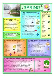 English Worksheet: Spring