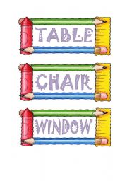 English Worksheet: Parts of the classroom