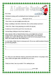 English Worksheet: Letter to Santa 2011