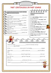 English Worksheet: Past Continuous or Past Simple