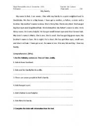 English Worksheet: Andrews family 