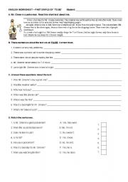Worksheet Past Simple of TO BE