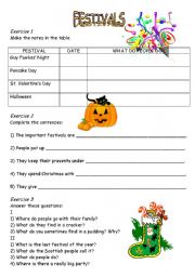 English Worksheet: Festivals in Great Britain