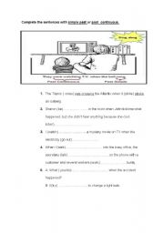 English worksheet: past- past continuous