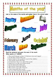 vocabulary months