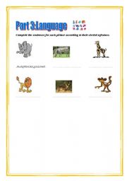 English worksheet: Animals part 2