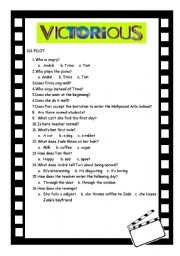 English Worksheet: VICTORIOUS 101-103