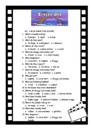 English Worksheet: SCOOBY DOO SHOW 101-102