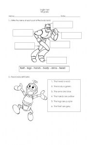 English worksheet: body