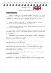 English Worksheet: London (Reading Comprehension)