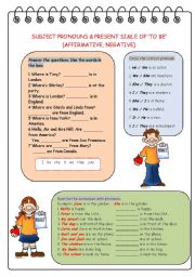 English Worksheet: Subject Pronouns and Present Simple of to Be