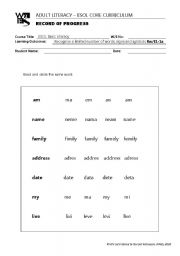 English worksheet: Basic Literacy worksheets