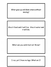 English Worksheet: Riddles