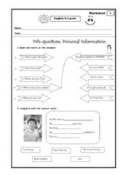 English Worksheet: Personal Information