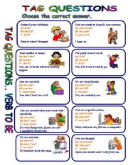 English Worksheet: TAG QUESTIONS WITH VERB TO BE