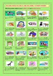 English Worksheet: Auxiliary verbs ? & short answers (+ key)