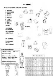 English Worksheet: CLOTHES