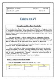 English Worksheet: end term test 