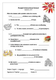 English Worksheet: collective nouns