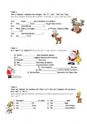 English Worksheet: Grammar Revision 