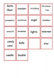 English worksheet: Christmas memory cards