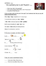 English worksheet: Leaving on a jet plane-Glee