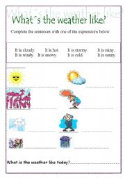 English Worksheet: Whats the weather like today?