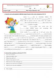 English Worksheet: Daily Routine