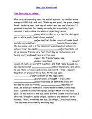 English Worksheet: madlibs