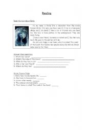 English worksheet: Reading