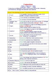 English Worksheet: Conjunction Types