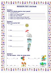 3rd Grade Revision Test