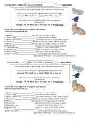 English Worksheet: comarative and superlative