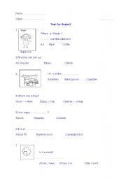 English worksheet: test for young learners
