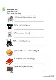 English Worksheet: Comparatives