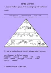 English Worksheet: Food groups