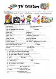 English Worksheet: TV tastes 