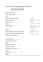 English Worksheet: Have You Ever Seen The Rain?