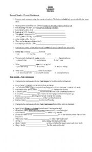 English Worksheet: language and grammar exam  