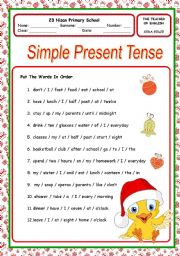 English Worksheet: present simple tense