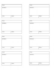 English worksheet: BLEFF rules + writing cards