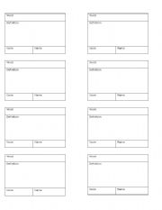 English Worksheet: BLEFF rules + writing cards