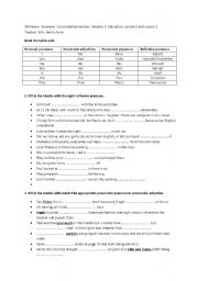 English Worksheet: 9th forms Tunisian schools.consolidation session.Module 2: lesson 1 and lesson 2