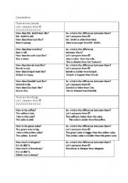 English Worksheet: Comparatives for 7th grade